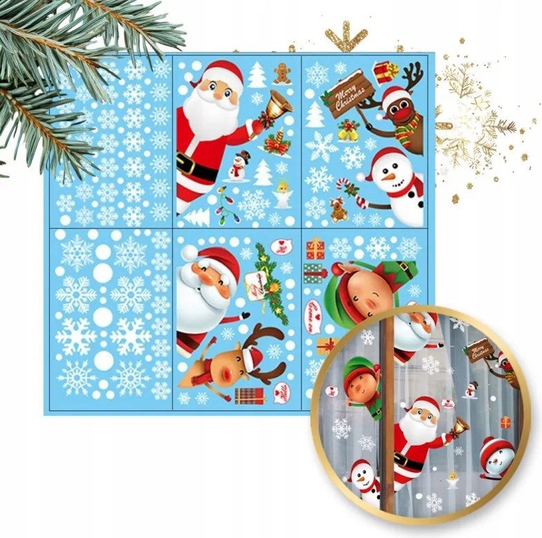 Ecarla Karácsonyi színes ablakmatrica 6 lap 25cm x 35cm NKD11
