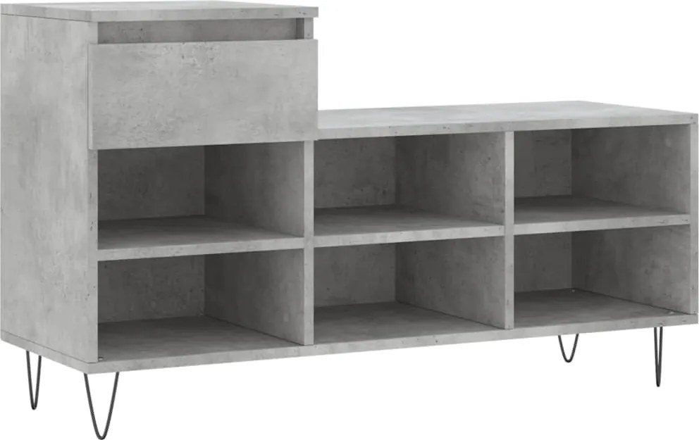 vidaXL betonszürke szerelt fa cipőszekrény 102x36x60 cm