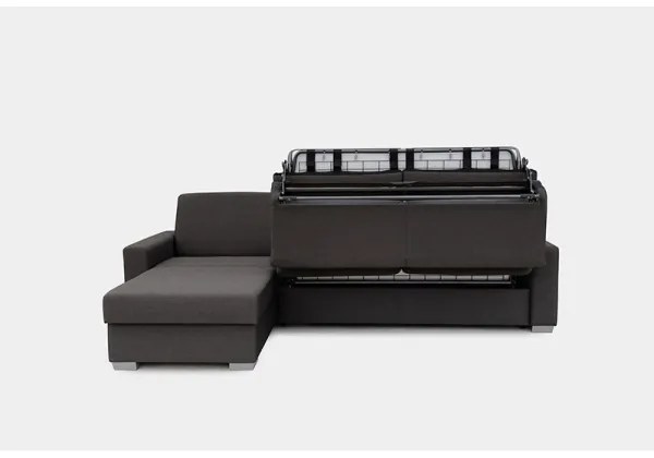 Ágyazható sarokkanapé tárolóval, L alakú, LEKA lv., barna