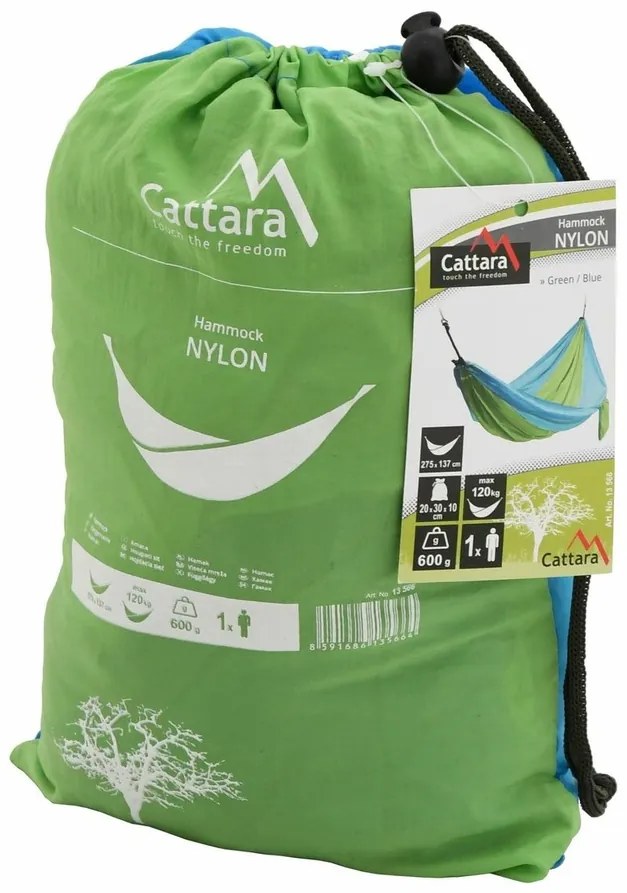 Cattara Nylon függőágy, kék, 275 x 137 cm