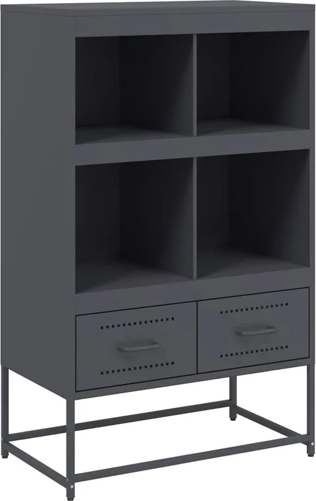 vidaXL antracitszürke acél magasszekrény 68x39x111,5 cm