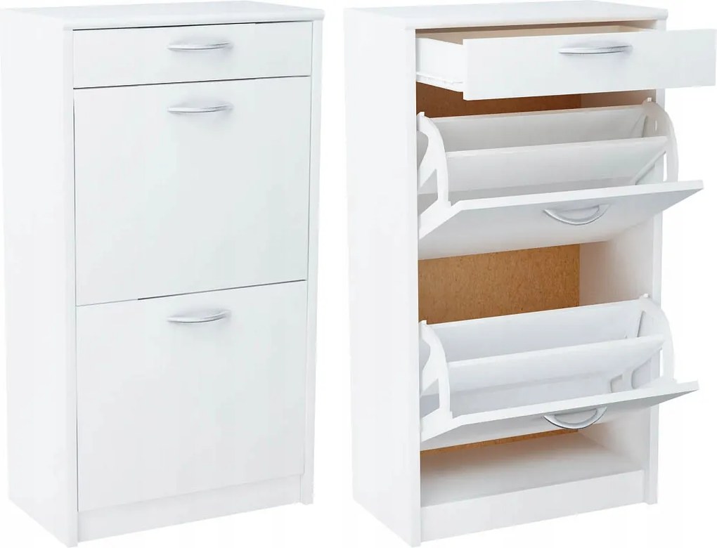 Cipősszekrény fehér cipőspolc K034 Fehér