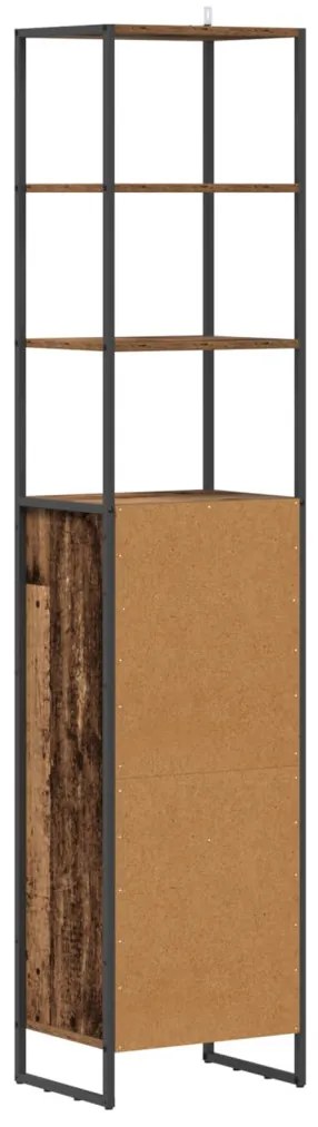 vidaXL Fürdőszoba Székény fiókkal Öreg fa 40 x 30 x 180 cm Faanyag