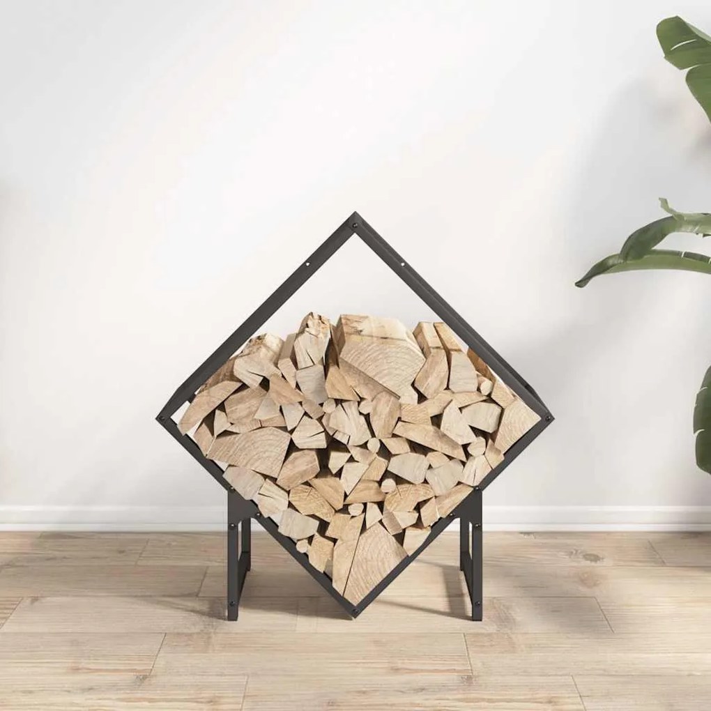 fekete hidegen hengerelt acél tűzifatároló 60x25x60 cm