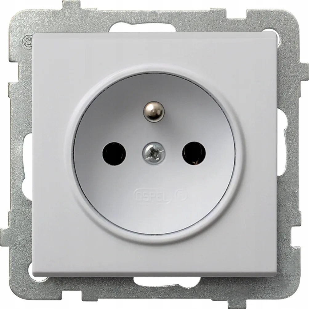 Földelt szimpla aljzat fehér matt Ospel Sonata GP-1RZ/m/75