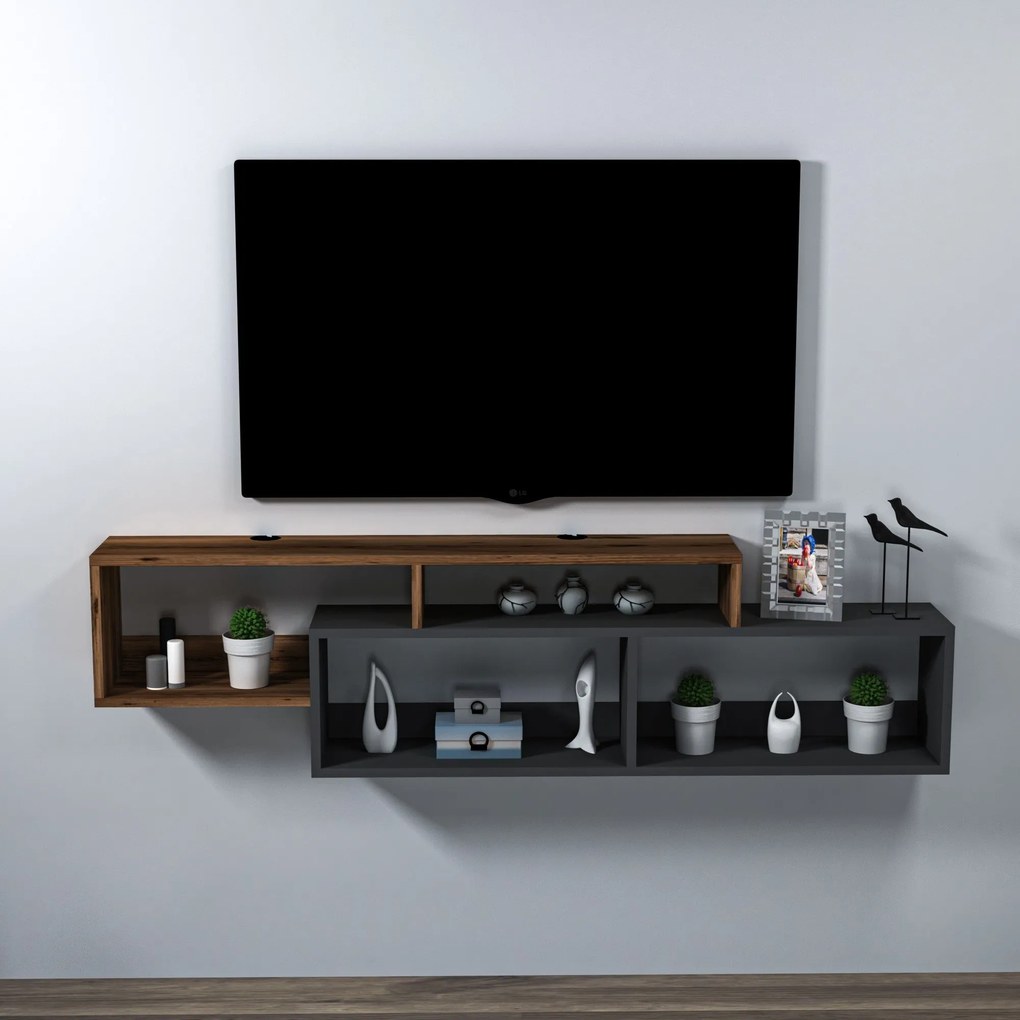 TV szekrény Atlantis - Light Diós, Antracit