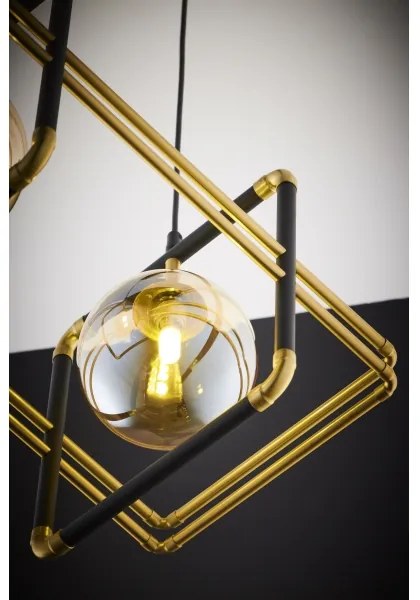 Jupiter 2026 - Csillár zsinóron FIORI 2xG9/10W/230V fekete/arany/bézs