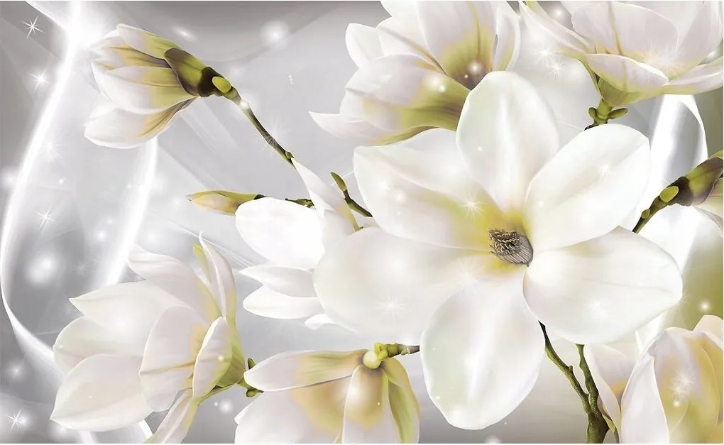 Fotótapéta Magnólia fehér 3D vinil 520x318 Elegancia és frissesség +ragasztó