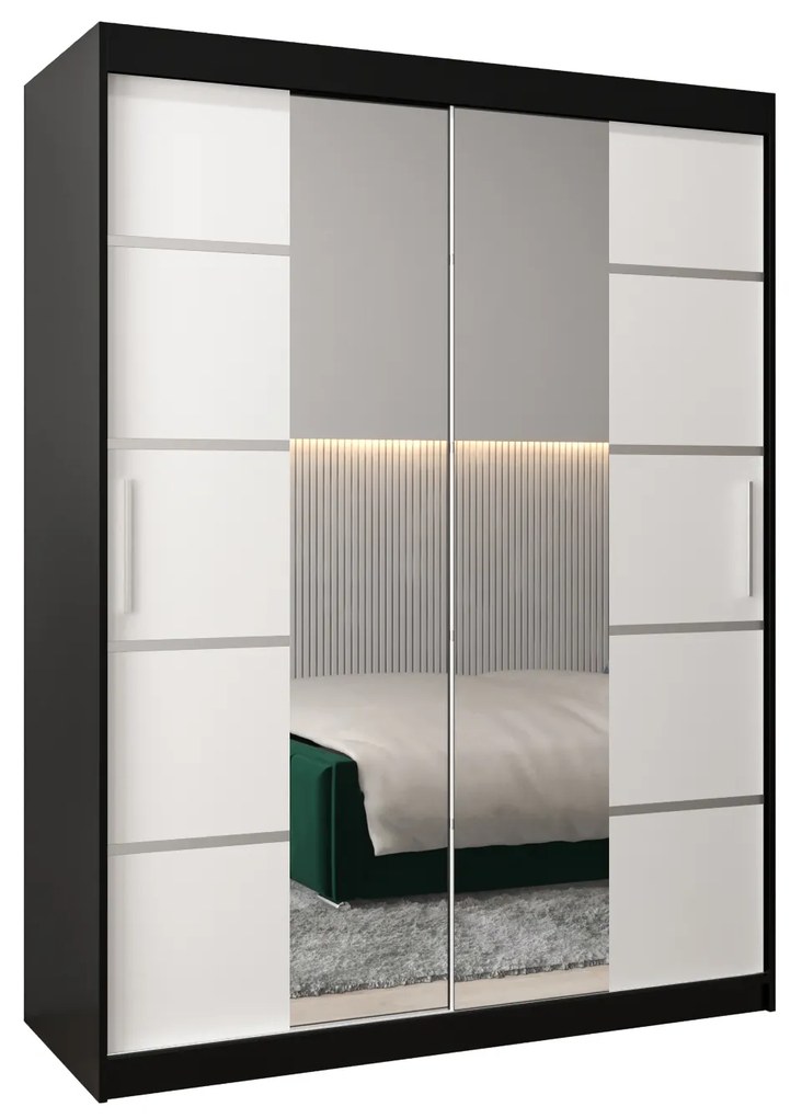 Ruhásszekrény 150 cm Verika 4 150 (fekete + fehér). 1064281