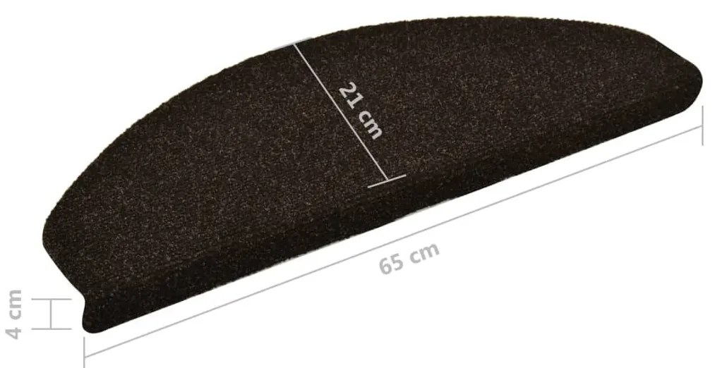 5 db sötétbarna tűlyukasztott öntapadó lépcsőszőnyeg 65x21x4 cm
