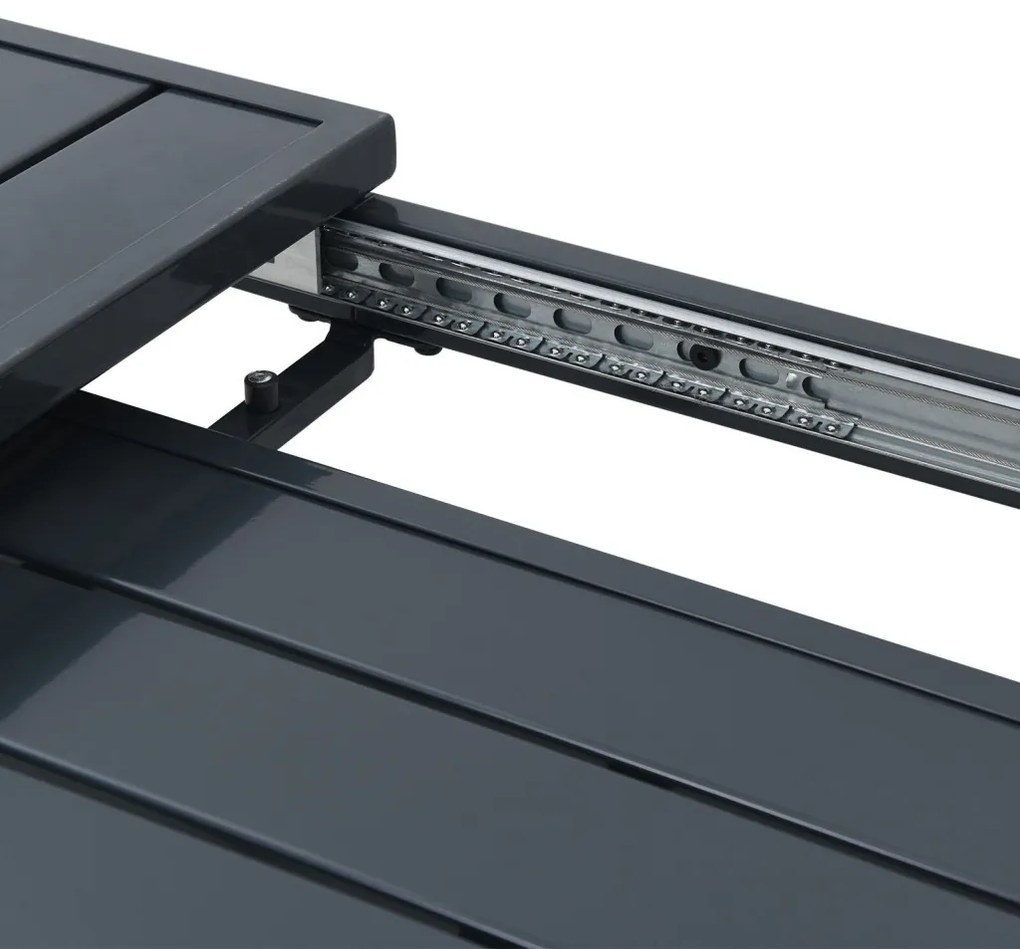 Bővíthető kertasztal 2 db Anthracite 210x90x73 cm Acél, Bővíthető kertasztal Anthracite (140-210)x90x73 cm Acél