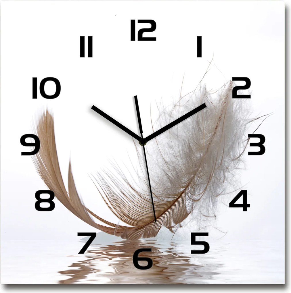 Nagy üveg falióra Toll a vízen 60x60