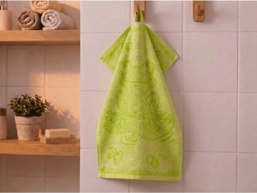 Gyerek törölköző BEBÉ béka zöld 30x50 cm