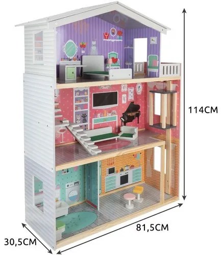 Kruzzel Babaház Nagy Babaház 114 cm 114 cm