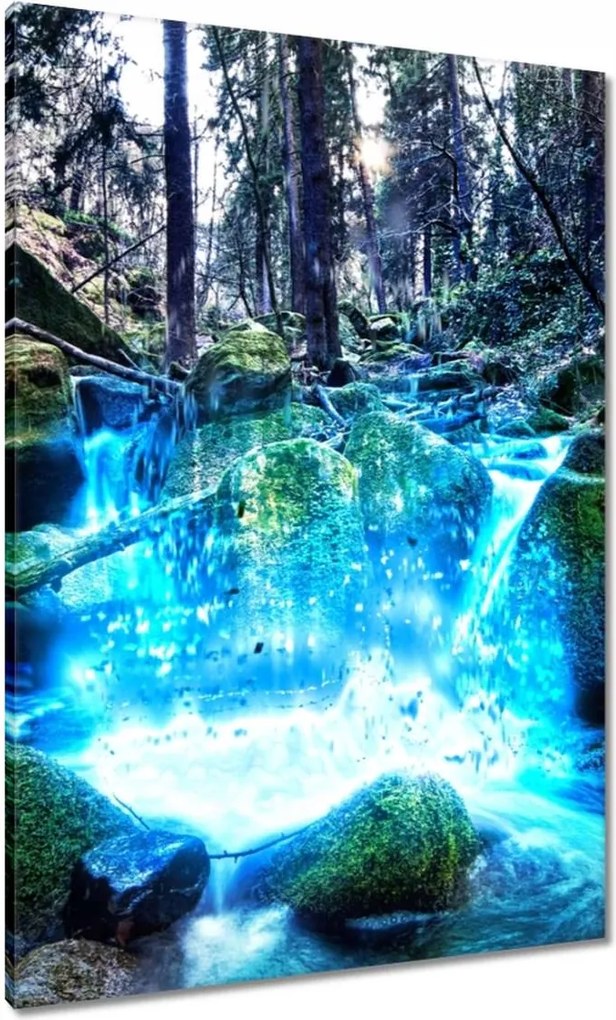 Vászonkép 70x100 Vízesés a folyón Hegyek