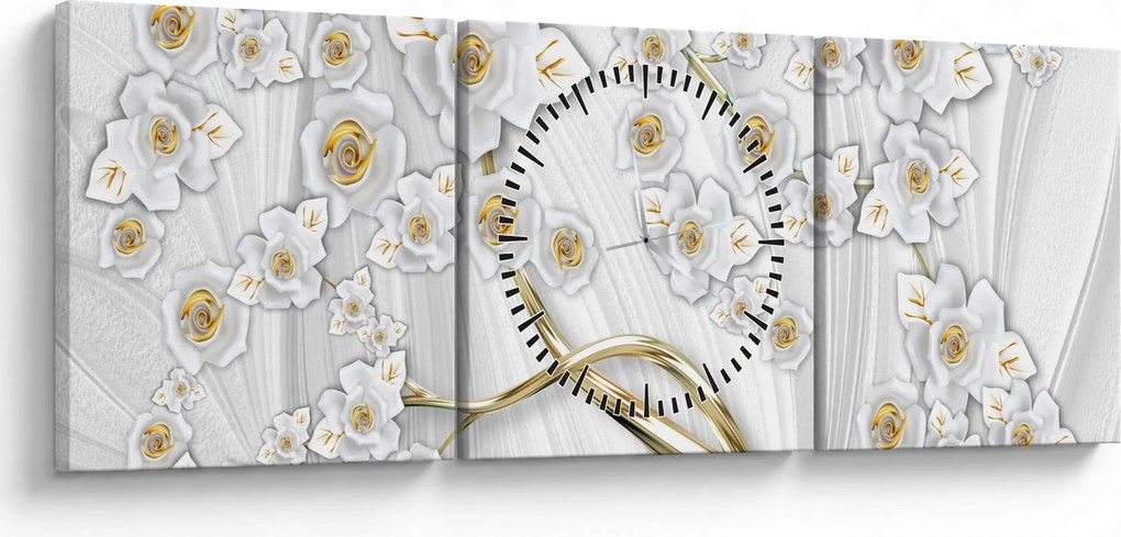 Kép - Fa arany díszítéssel (órával) (90x30 cm)