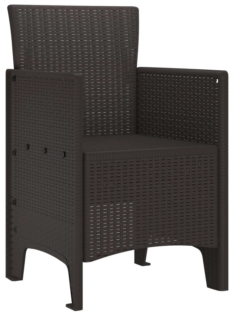 vidaXL Kerti Szék párnával 4 pcs Barna 53 x 49 x 85 cm Polipropilén