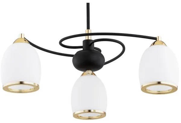 Argon 6144 - Csillár rúdon AVILA PLUS 3xE27/15W/230V fekete/arany/fehér