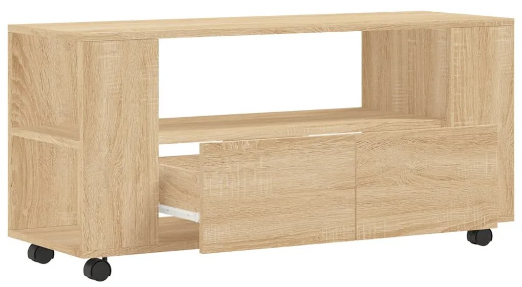sonoma tölgy színű szerelt fa TV-szekrény 102 x 34,5 x 43 cm