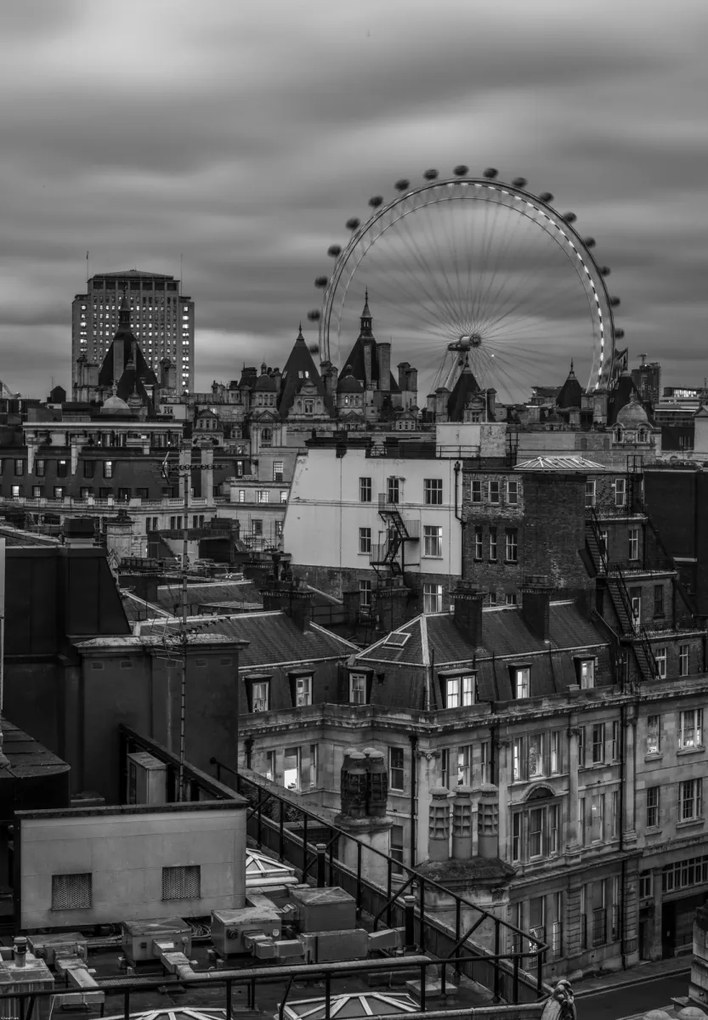 Poszter 68x98cm London városkép millenniumi körrel, Assaf Frank