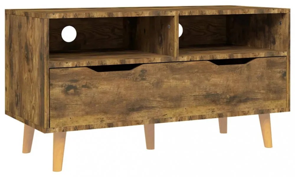 füstös tölgy színű szerelt fa TV-szekrény 90 x 40 x 48,5 cm