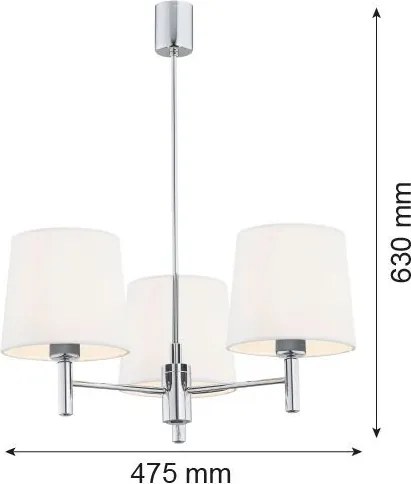ARGON 6114 BOLZANO Modern Csillár Fehér, Króm E27 IP20
