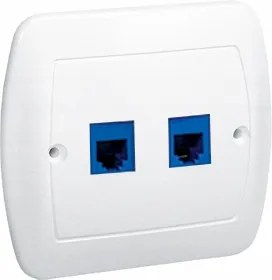 Telefon aljzat RJ12 dupla Akkord Fehér Kontakt-simon