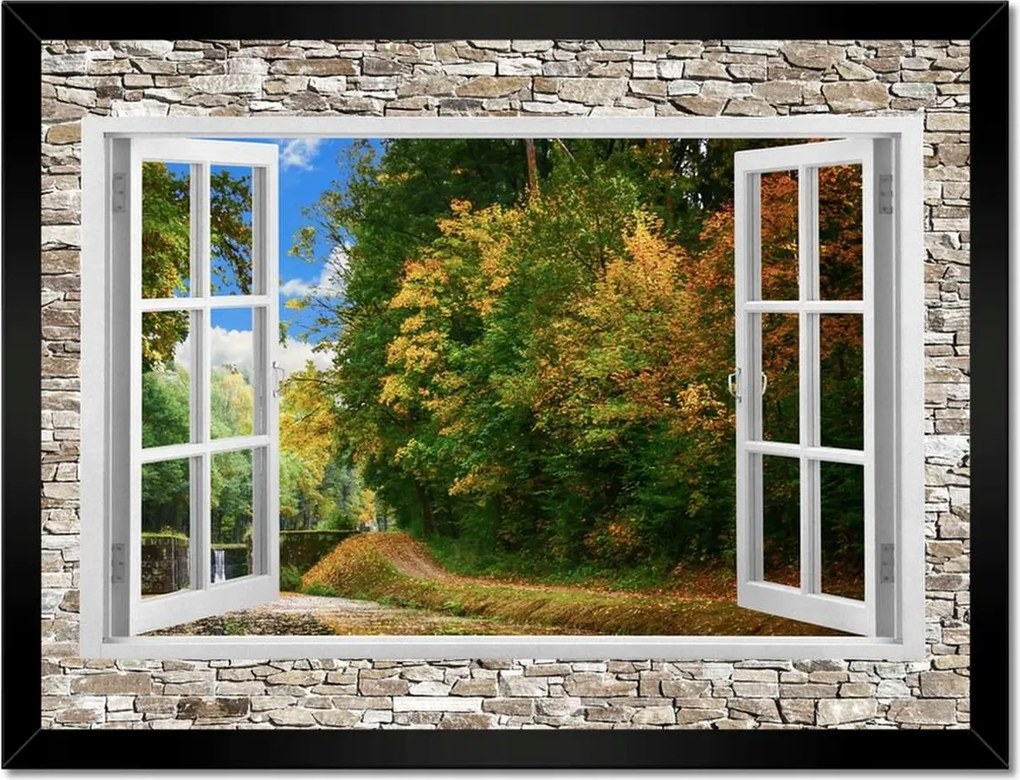 Poszterek keretben 40x30 Őszi kilátás az ablakból