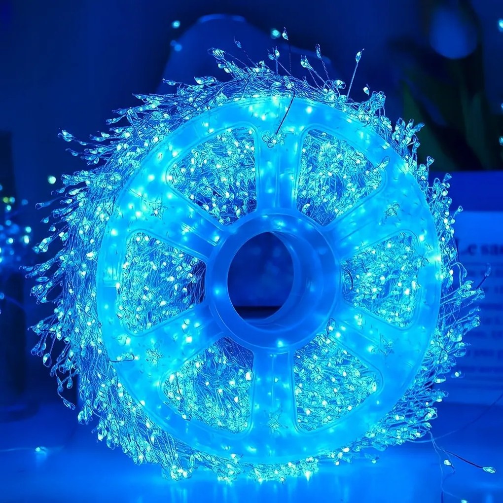 Led girland 14m 500 dióda kék karácsonyfa fényfüzér IP44 8 funkció