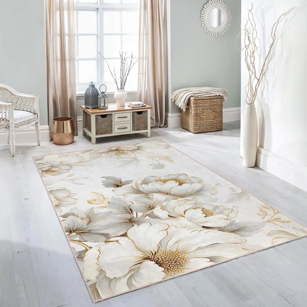 Krémszínű mosható futószőnyeg 80x200 cm Soft and Gentle – Mila Home