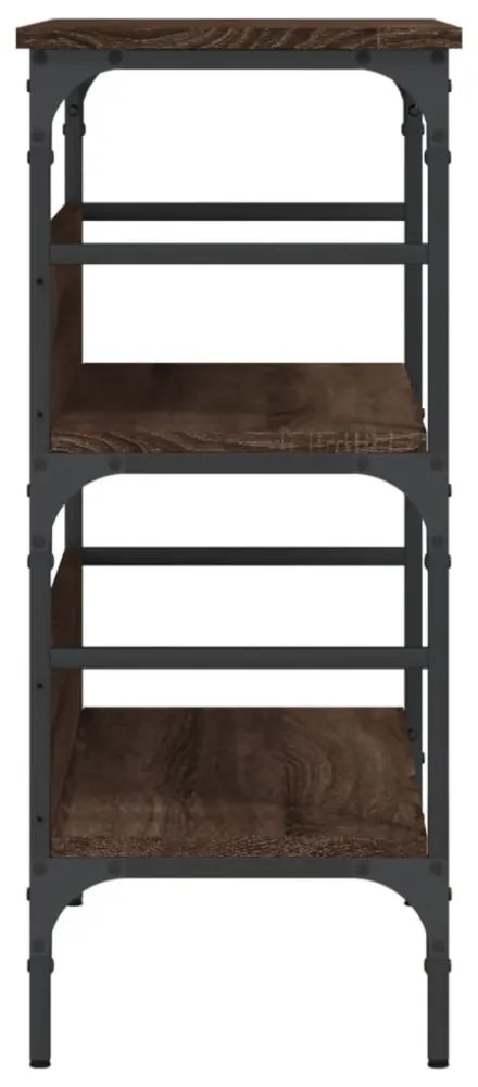 barna tölgyszínű szerelt fa tálalóasztal 75x32x75 cm