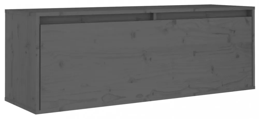 szürke tömör fenyőfa faliszekrény 100 x 30 x 35 cm