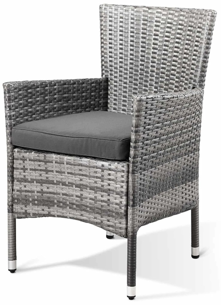 Casaria® Bali 1+8 kerti rattan bútor szett - szürke/antracit