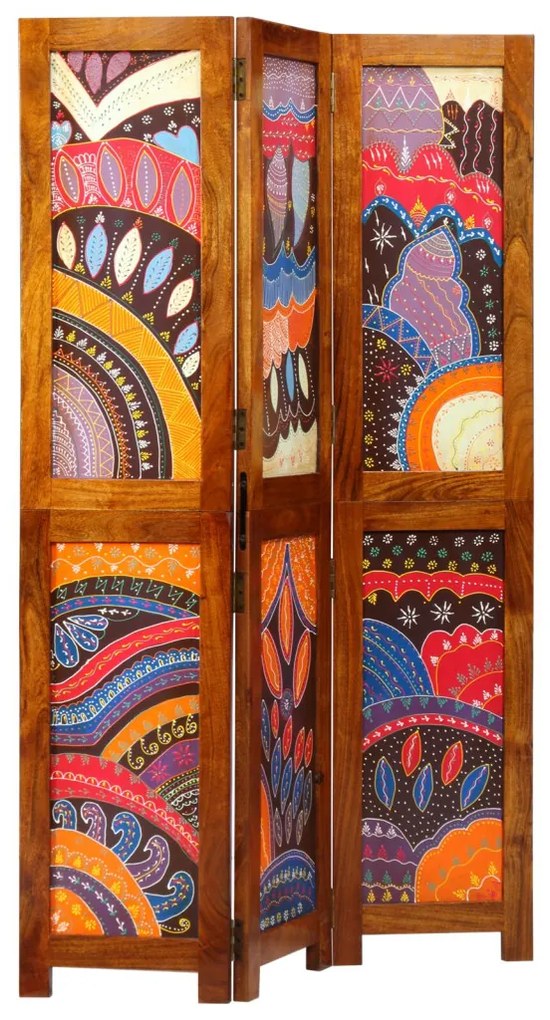 3 paneles szobafelosztó Mézbarna 35x1.5x160 cm Tömör akácfa
