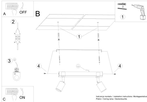 Sollux SL.1296 - Spotlámpa ZUCA 2xE27/15W/230V fekete