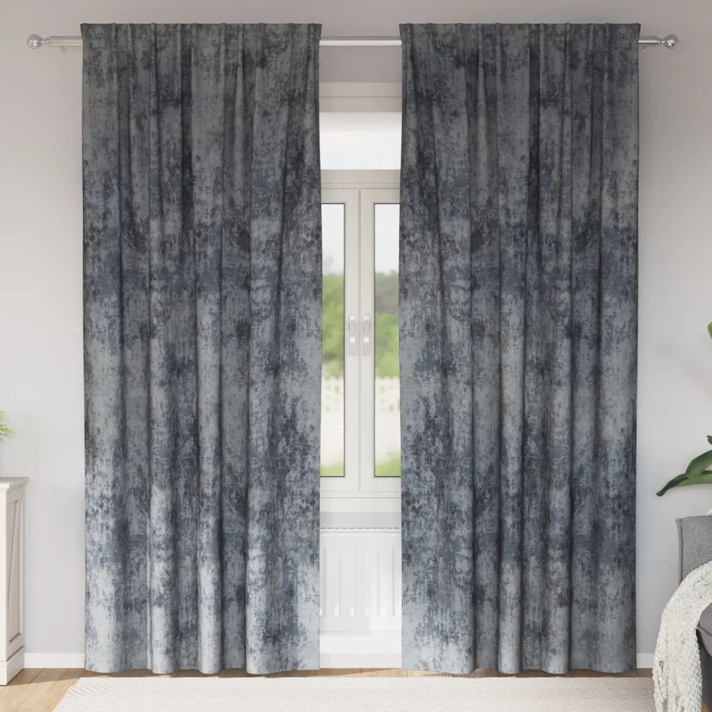 Velúr Függönyök 2 db Pálcás ezüst szürke 245x140 cm