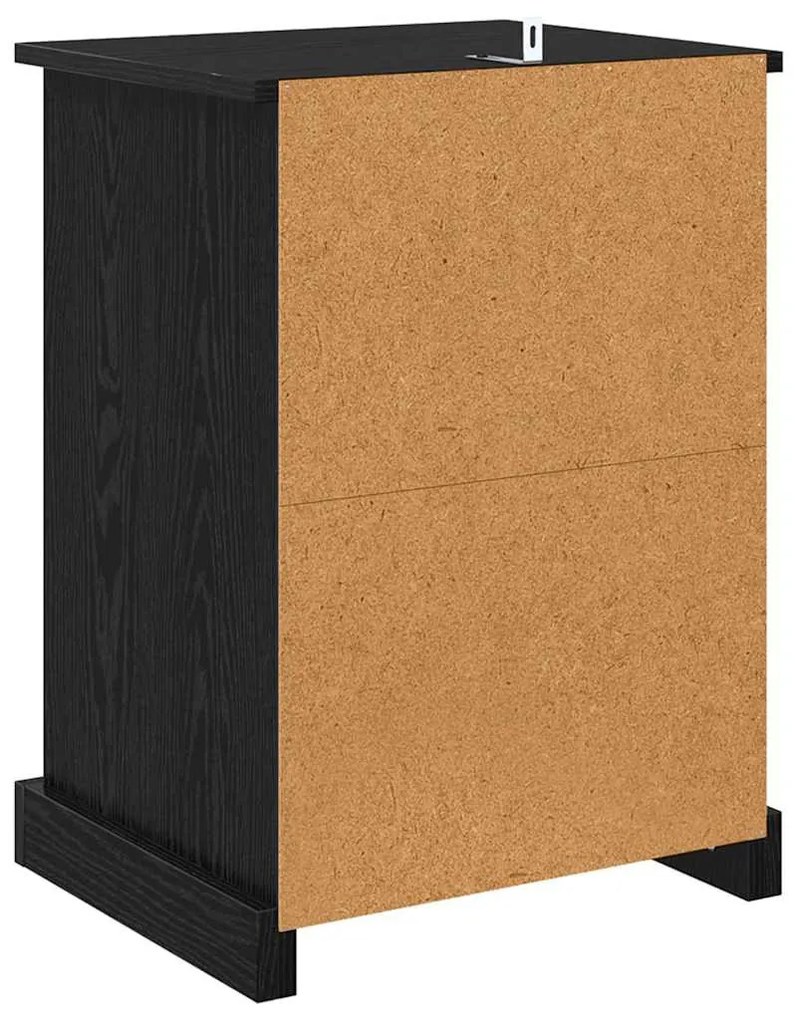 Éjjeliszekrény 2 pcs Musta tammi 43 x 36 x 60 cm Faanyag
