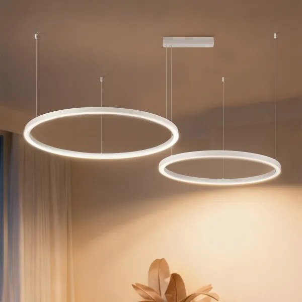 BRILAGI - LED fényerőszabályozható acélkábeles csillár PORTOFINO LED/98W/230V fehér + távirányító