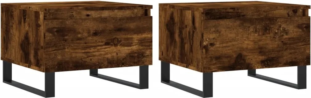 vidaXL 2 db füstös tölgy szerelt fa dohányzóasztal 50 x 46 x 35 cm
