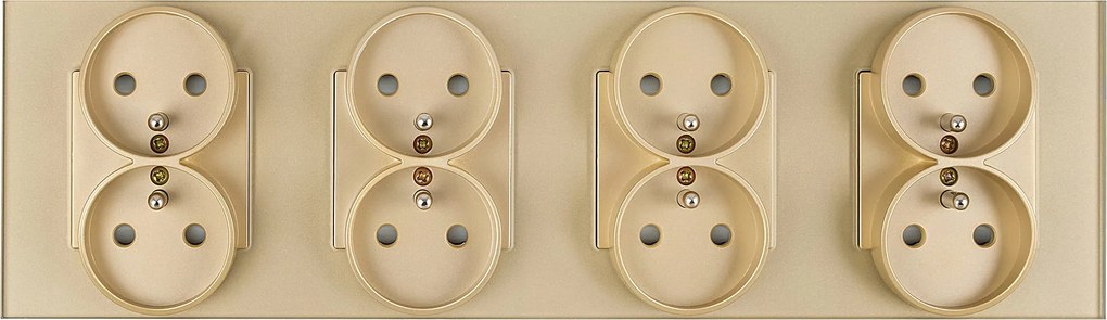 Kontakt Elektromos Aljzat Tűvel Üveg FI60 Négyes 4x2 Arany