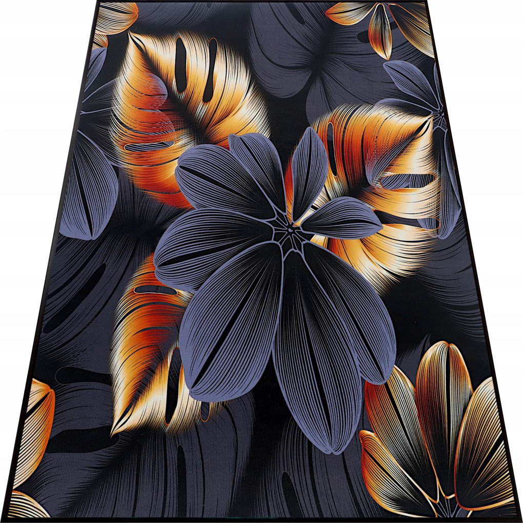 Nappali Szőnyeg 140x200 Modern Fekete Divatos Színes Nagy Mosható