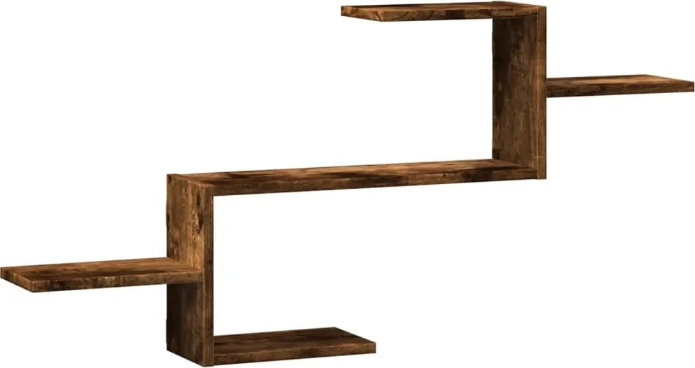 vidaXL füstös tölgy színű szerelt fa fali polc 104 x 15 x 49 cm