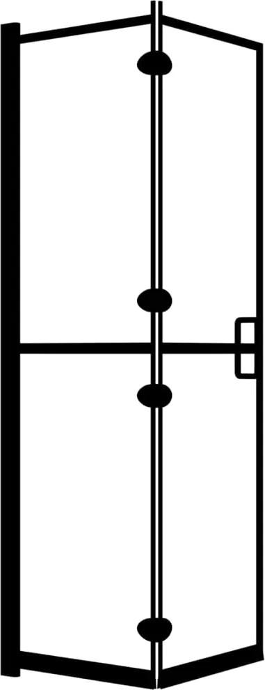 vidaXL fekete ESG zuhanykabin összecsukható ajtóval 120x140 cm