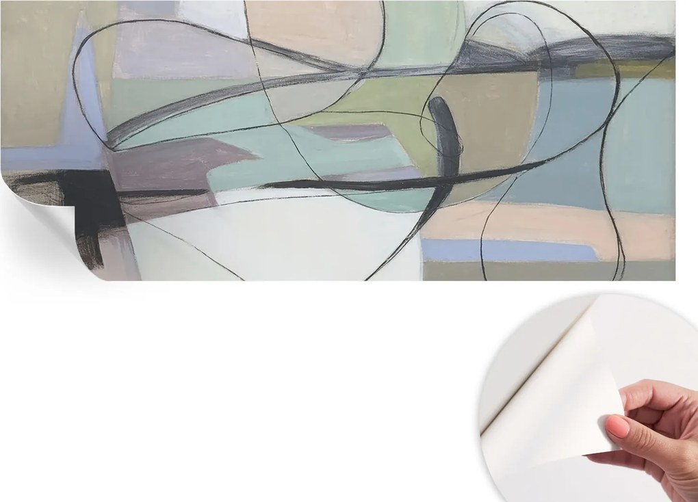Modern öntapadós fotótapéta Falra Vonalak pasztell 250x104 cm