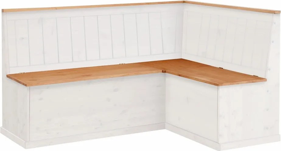 Silas fehér variálható sarokpad tárolóval borovi fenyőből - Støraa