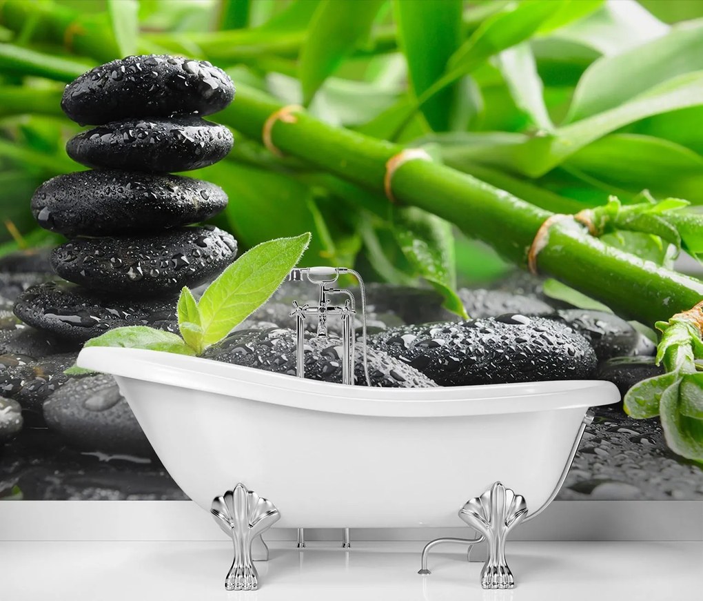 Gario Fotótapéta Bambusz és zen kövek Anyag: Vlies, Méret: 250 x 175 cm