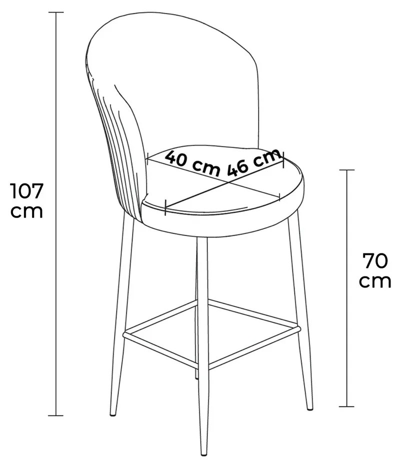 Fora Black bárszék szett, 6 db, 6 db