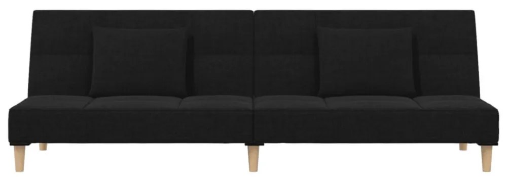 vidaXL kétszemélyes fekete szövet kanapéágy két párnával