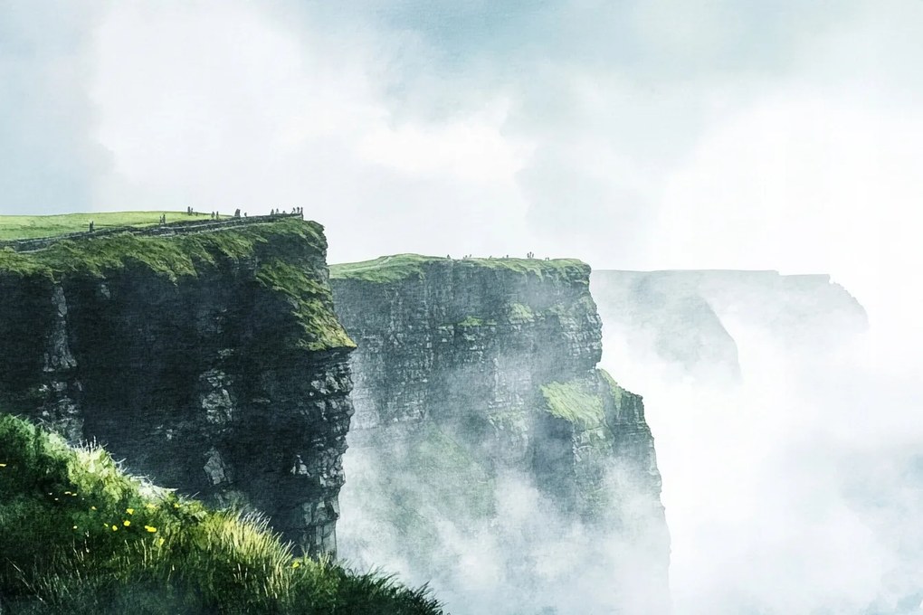 Vászonkép Canvas Tájkép Írország Mohair Sziklák Atlanti-óceán Kilátás 60x40