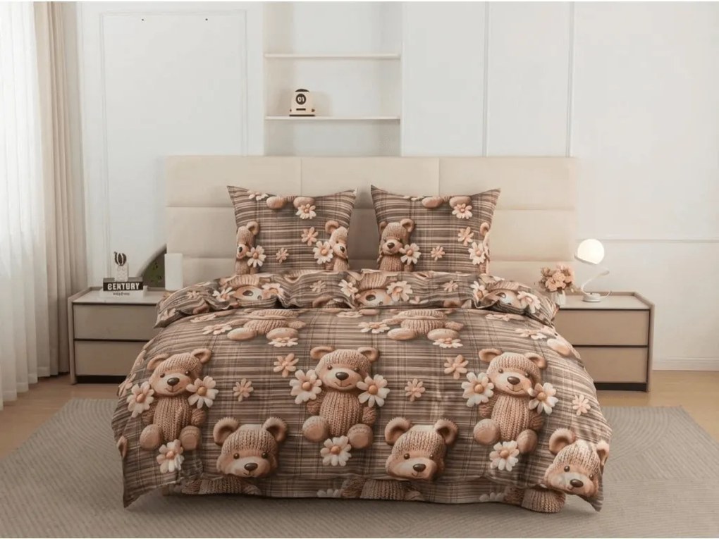 Mikroszálas ágyneműhuzat SPRING BEAR barna Ágyneműhuzat mérete: 70 x 80 cm | 140 x 200 cm